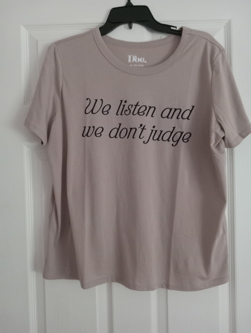 Dior Mauve Graphic Tee with Black Script Size XL
